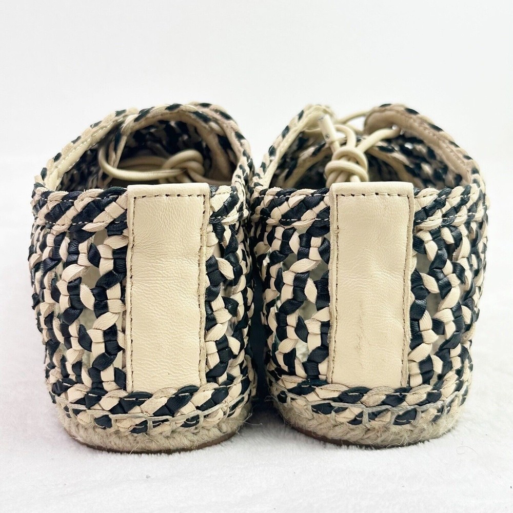 ZIMMERMANN Women's Braided Leather Woven Espadrilles In Black Size 40 - Picture 11 of 16
